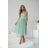 Women's Long Elegant Dress with Wide Straps (SL) FRENCH FASHION FMPEL23VELVET olive green 42