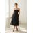 Women's Long Elegant Dress with Wide Straps (SL) FRENCH FASHION FMPEL23VELVET black 42