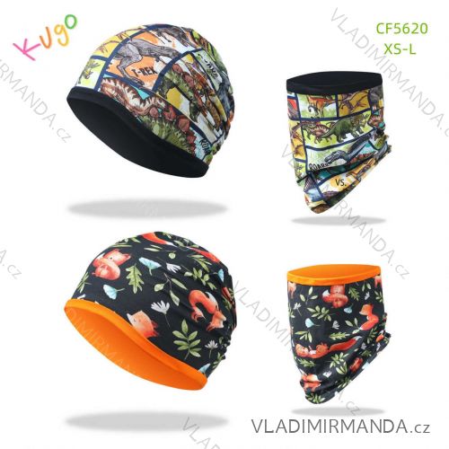 Set of cotton hat and scarf for boys and girls (XS - L) KUGO CF5620