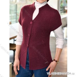 Svetr pletený na knoflíky krátký rukáv dámský (S/M/L ONE SIZE) ITALSKÁ MÓDA IMD25156