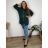 Women's cotton hoodigan (UNI SM) ITALIAN FASHION IMD20368 50/52/54 dark emerald