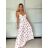 Šaty dlhé letné na ramienka dámske citronky  (S/M ONE SIZE) TALIANSKA MÓDA IMPBB24B25181-2/DUR -   biela -   S / M