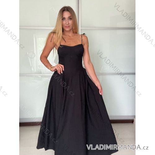 Šaty dlouhé letní na ramínka dámské (S/M ONE SIZE) ITALSKÁ MÓDA IM725KIRA