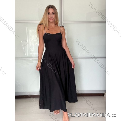 Sommerkleid mit Trägern Damen (S / M ONE SIZE) ITALIAN FASHION IM722103 -   schwarz -   S / M