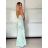 Šaty elegantní společenské dlouhé na ramínka dámské (S/M ONE SIZE) ITALSKÁ MÓDA IM324LOVE/DU -   světle modrá -   S/M
