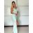 Šaty elegantní společenské dlouhé na ramínka dámské (S/M ONE SIZE) ITALSKÁ MÓDA IM324LOVE/DU -   světle modrá -   S/M