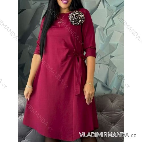 Women's warm dress 3/4 long sleeve oversized (46/48/50 ONE SIZE) ITALIAN FASHION IMD25203