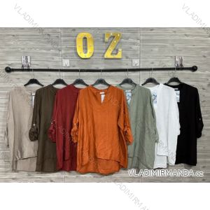 Tunika košilová 3/4 dlouhý rukáv dámská (S/M/L ONE SIZE) ITALSKÁ MÓDA IMPOZ25SM-3156