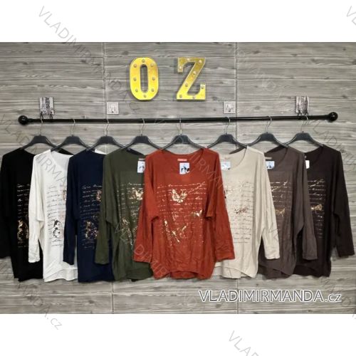 Tričko dlouhý rukáv dámské (S/M/L ONE SIZE) ITALSKÁ MÓDA IMPOZ2525411