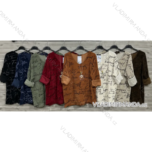 Tunika s přívěskem 3/4 dlouhý rukáv dámská (S/M/L ONE SIZE) ITALSKÁ MÓDA IMPOZ25JSD-9613