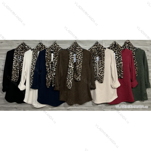 Tunika 3/4 dlouhý rukáv dámská (S/M/L ONE SIZE) ITALSKÁ MÓDA IMPOZ25JSD-8005