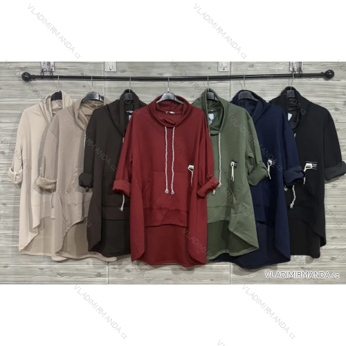 Tunika prodloužená s kapsami dlouhý rukáv dámská (S/M/L ONE SIZE) IMPOZ25SM-283163