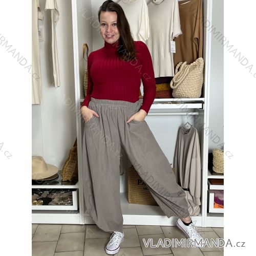 Kalhoty manžerstrové oversize dlouhé dámské VERONA (M/L/XL ONE SIZE) ITALSKá MóDA IMSM251141