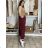 Lässiges Sommerkleid mit kurzen Ärmeln für Damen VIOLA (S/M/L EINHEITSGRÖSSE) ITALIAN FASHION IMSM25022 S / M / L Wein