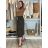 Damen Warmes Langarmkleid (L / XL ONE SIZE) ITALIAN FASHION IM421MIA S / M / L beige