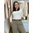 Geripptes Sommerkleid für Damen mit Trägern (S/ML/XL ONE SIZE) MB2123Z220 S / M / L beige