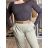 Women's ribbed summer dress with straps (S/ML/XL ONE SIZE) MB2123Z220 S / M / L Brown