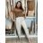 Kalhoty elegantní s páskem dámské  (S/M/L ONE SIZE) ITALSKÁ MÓDA IM425030/DUR sv. hnědá S/M/L