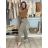 Kalhoty elegantní s páskem dámské  (S/M/L ONE SIZE) ITALSKÁ MÓDA IM425030/DUR sv. hnědá S/M/L