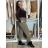 Kalhoty elegantní s páskem dámské  (S/M/L ONE SIZE) ITALSKÁ MÓDA IM425030/DUR sv. hnědá S/M/L