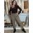 Kalhoty elegantní s páskem dámské  (S/M/L ONE SIZE) ITALSKÁ MÓDA IM425030/DUR sv. hnědá S/M/L