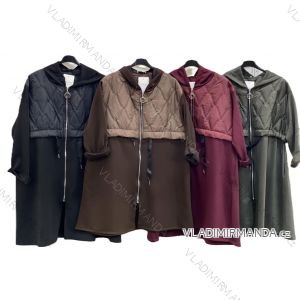 Langärmliges, leichtes Damen-Kapuzensweatshirt mit Reißverschluss, übergroß (52/54/56 ONE SIZE) ITALIAN FASHION IMC25359