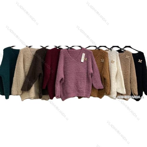 Sveter chlpatý teplý dlhý rukáv dámsky nadrozmer (54/56/58 ONE SIZE) TALIANSKA MÓDA IMC25419