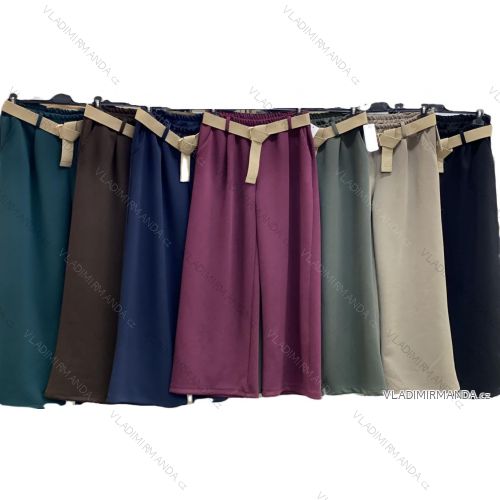 Kalhoty dlouhé s páskem dámské nadrozměr (46/48/50 ONE SIZE) ITALSKÁ MÓDA IMC25425