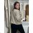 Übergroßer Langarmpullover für Damen (Einheitsgröße S/M) ITALIAN FASHION IMWCA23DH2302 S / M / L hellbeige