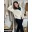 Übergroßer Langarmpullover für Damen (Einheitsgröße S/M) ITALIAN FASHION IMWCA23DH2302 S / M / L hellbeige