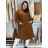 Herbstmantel mit Gürtel, lange Ärmel, Damen (S/M/L ONE SIZE) ITALIAN FASHION IMWCL252807 M/L/XL braun