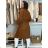 Herbstmantel mit Gürtel, lange Ärmel, Damen (S/M/L ONE SIZE) ITALIAN FASHION IMWCL252807 M/L/XL braun