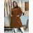 Herbstmantel mit Gürtel, lange Ärmel, Damen (S/M/L ONE SIZE) ITALIAN FASHION IMWCL252807 M/L/XL braun