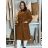 Herbstmantel mit Gürtel, lange Ärmel, Damen (S/M/L ONE SIZE) ITALIAN FASHION IMWCL252807 M/L/XL braun