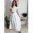 Women's short sleeve summer casual dress (S/M/L ONE SIZE) ITALIAN FASHION IMWGB25022 white XS/S/M
