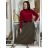 Women's Warm Long Sleeve Dress (L / XL ONE SIZE) ITALIAN FASHION IM421MIA S / M / L Brown