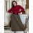 Women's Warm Long Sleeve Dress (L / XL ONE SIZE) ITALIAN FASHION IM421MIA S / M / L Brown