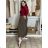 Women's Warm Long Sleeve Dress (L / XL ONE SIZE) ITALIAN FASHION IM421MIA S / M / L Brown