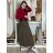 Women's Warm Long Sleeve Dress (L / XL ONE SIZE) ITALIAN FASHION IM421MIA S / M / L Brown