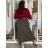 Women's Warm Long Sleeve Dress (L / XL ONE SIZE) ITALIAN FASHION IM421MIA S / M / L Brown