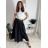 Sukně dlouhá s páskem dámská (S/M/L ONE SIZE) ITALSKÁ MÓDA IM425444