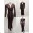 Šaty elegantní dlouhý rukáv dámské (S/M/L ONE SIZE) ITALSKÁ MÓDA IMM25M43168