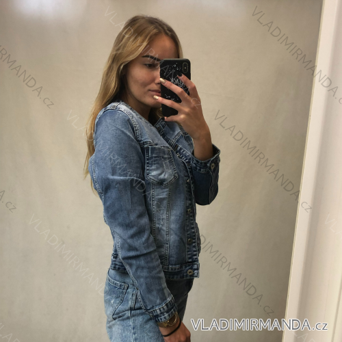 Bunda riflová dlouhý rukáv dámská (XS-XL) RE-DRESS MA523C016-B/DUR modrá džínová XS