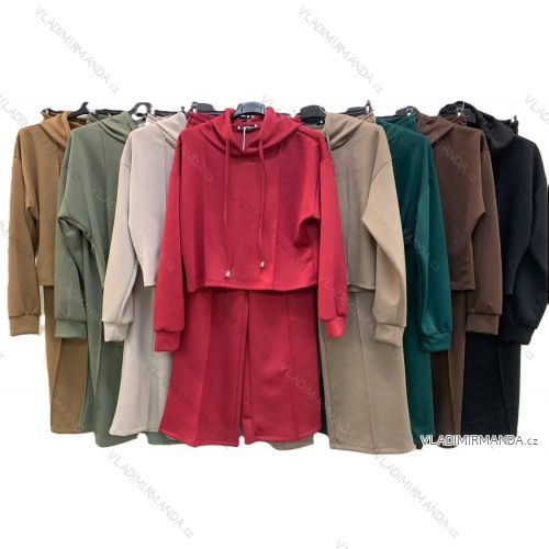 Set of elegant long-sleeved sweatshirt and women's oversized pants (46/48/50 ONE SIZE) ITALIAN FASHION IMC25445
