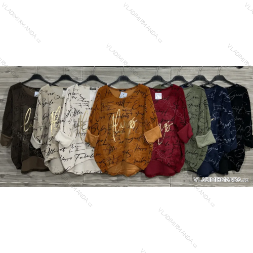 Tunika 3/4 dlouhý rukáv dámská (S/M/L ONE SIZE) ITALSKÁ MÓDA IMPOZ2516806