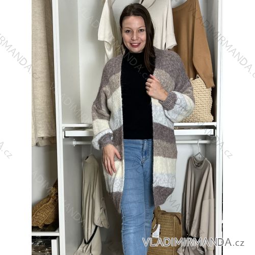 Women's long warm sweatshirt with hood 3/4 long sleeve (S/M/L ONE SIZE) ITALIAN FASHION IMPLI2521490