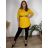 Damen Langarm Tunika Verlängert (L / XL ONE SIZE) ITALIAN FASHION IMD211117 schwarz
