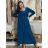 Šaty dlhé voľnočasové dlhý rukáv dámske ALEX (S/M/L ONE SIZE) TALIANSKA MÓDA IM425574/DUR tm. šedá S/M/L