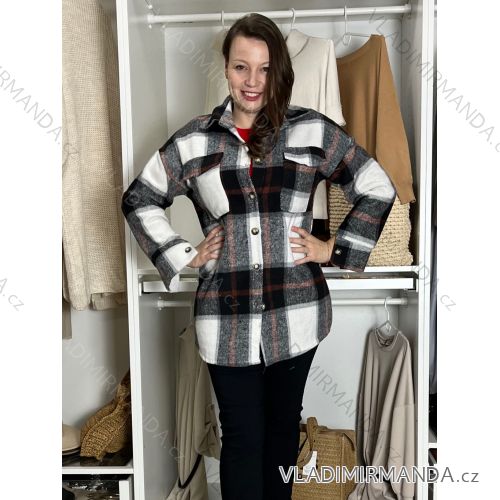 Kabátek na knoflíky dlhý rukáv dámsky ANNA (S/M/L ONE SIZE) TALIANSKA MÓDA IMWCN251111