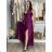 Šaty dlhé elegantné na ramienka dámske AMANDA  (S/M/L ONE SIZE) TALIANSKA MODA IM323022/DUR S/M/L čierna